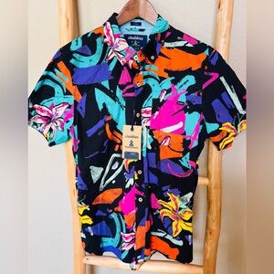 Chubbies Friday Button Shirt Abstract Floral Party Medium NWT